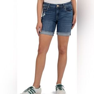 Kut from the Kloth Catherine Mid-Rise Boyfriend‎ Long Blue Jean Shorts Size 4